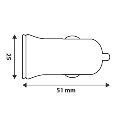 ΑΝΤΑΠΤΟΡΑΣ ΑΝΑΠΤΗΡΑ ΜΕ 2 USB 12/24V 2500 mA LED PLUG-IN 2 (Φ 25mm / ΜΗΚΟΣ 51mm)