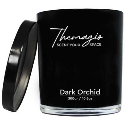 Αρωματικό Κερί Σόγιας Themagio Dark Orchid Σε Μαύρο Ποτήρι 300gr 1 Τεμάχιο