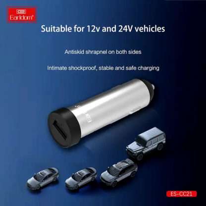 Φορτιστής Αναπτήρα Αυτοκινήτου CC21 Με 1 Θύρα USB 12-24V 2.4A 1 Τεμάχιο