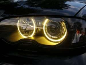 Δαχτυλίδια angel eyes για BMW E46 coupe (1998-2003) / BMW E46 Sedan, Combi (1998-2005) – κίτρινο χρώμα