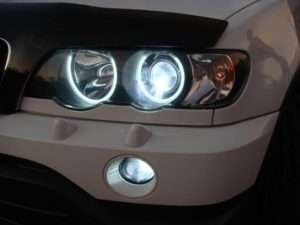 Δαχτυλίδια angel eyes για  BMW X5 (1999-2005) – Λευκό χρώμα