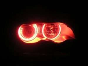 Δαχτυλίδια angel eyes για BMW E46 coupe (1998-2003) / BMW E46 Sedan, Combi (1998-2005) – κόκκινο χρώμα