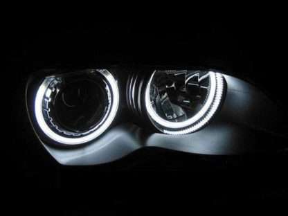 Δαχτυλίδια angel eyes για BMW E46 coupe (1998-2003) / BMW E46 Sedan, Combi (1998-2005) με 4 μεγάλα δαχτυλίδια 144mm - Λευκό χρώμα