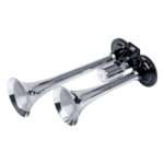 Amio - ΚΟΡΝΑ ΠΝΕΥΜΑΤΙΚΗ 12/24V 118db ΔΙΠΛΗ 2 ΤΟΝΩΝ ΧΡΩΜΙΟ - 1 ΤΕΜ. (03617/AM)