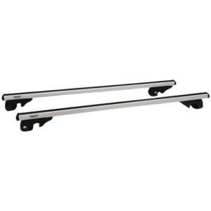 Μπάρες Οροφής Αλουμινίου Universal Rackit RK004-1-135cm Railing System Σετ Με Πόδια Και Κλειδαριά Ασημί 2 Τεμάχια