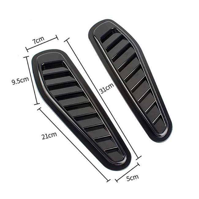 Αεραγωγοί Καπό Αυτοκόλλητοι Universal Τύπου Bmw GTR Μαύροι 33x11x1.5cm 2 Τεμάχια