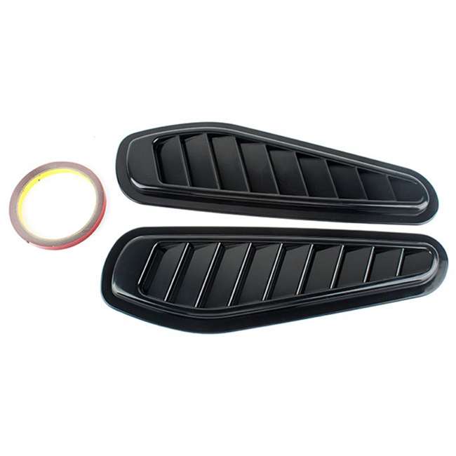 Αεραγωγοί Καπό Αυτοκόλλητοι Universal Τύπου Bmw GTR Μαύροι 33x11x1.5cm 2 Τεμάχια