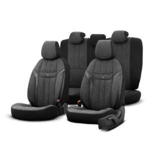 ΚΑΛΥΜΜΑΤΑ ΚΑΘΙΣΜΑΤΩΝ OTOM SWAN 501 BLACK ΜΑΥΡΟ/ΓΚΡΙ ΣΚΟΥΡΟ ΛΙΝΟ & ΔΕΡΜΑΤΙΝΗ SET ΑΜΙΟ – 1 σετ.