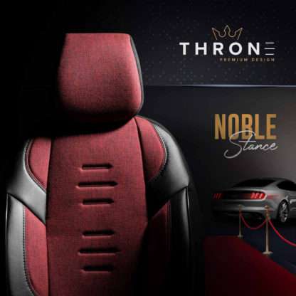 ΚΑΛΥΜΜΑΤΑ ΚΑΘΙΣΜΑΤΩΝ OTOM THRONE 103 RED ΜΑΥΡΟ/ΓΚΡΙ/ΚΟΚΚΙΝΟ ΛΙΝΟ & ΔΕΡΜΑΤΙΝΗ SET ΑΜΙΟ - 1 σετ.