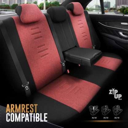 ΚΑΛΥΜΜΑΤΑ ΚΑΘΙΣΜΑΤΩΝ OTOM THRONE 103 RED ΜΑΥΡΟ/ΓΚΡΙ/ΚΟΚΚΙΝΟ ΛΙΝΟ & ΔΕΡΜΑΤΙΝΗ SET ΑΜΙΟ - 1 σετ.