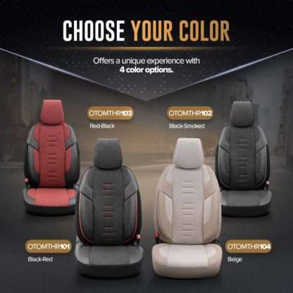 ΚΑΛΥΜΜΑΤΑ ΚΑΘΙΣΜΑΤΩΝ OTOM THRONE 103 RED ΜΑΥΡΟ/ΓΚΡΙ/ΚΟΚΚΙΝΟ ΛΙΝΟ & ΔΕΡΜΑΤΙΝΗ SET ΑΜΙΟ - 1 σετ.