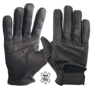 ΓΑΝΤΙΑ ΟΔΗΓΟΥ ΔΕΡΜΑΤΙΝΑ ΜΑΥΡΑ (Μ) ΔΙΑΤΡΗΤΑ VINTAGE GLOVES SIMONI RACING  – 1 σετ.