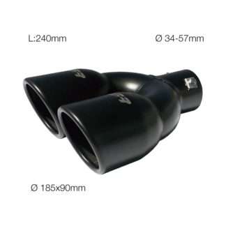 ΑΚΡΟ (ΜΠΟΥΚΑ) ΕΞΑΤΜΙΣΗΣ ΔΙΠΛΗ ΣΕ ΜΑΥΡΟ ΧΡΩΜΑ Φ34-57 mm (ΜΗΚΟΣ 240 mm/ΔΙΑΜΕΤΡΟΣ ΕΞΩΤΕΡΙΚΗ 185x90mm) SIMONI RACING - 1 τεμ.