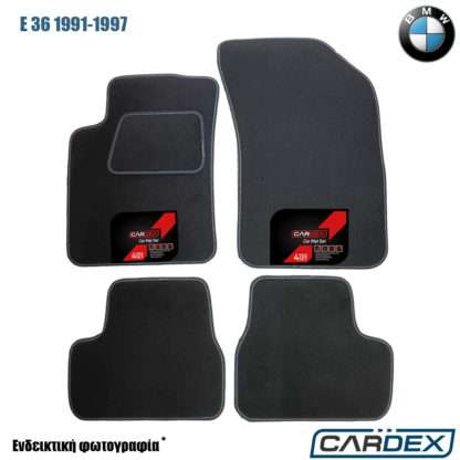 BMW E36 1991-1997 Μαρκέ Πατάκια Αυτοκινήτου μοκέτα Eco-Line 4τμχ της Cardex