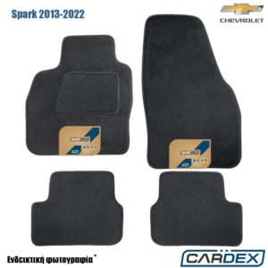 Chevrolet Spark 2013-2022 Μαρκέ Πατάκια Αυτοκινήτου μοκέτα μαύρη Velourtec™ 4τμχ της Cardex