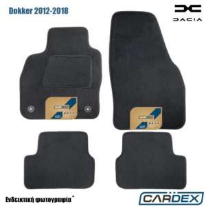 Dacia Dokker 2012-2018 Μαρκέ Πατάκια Αυτοκινήτου μοκέτα μαύρη Velourtec™ 4τμχ της Cardex