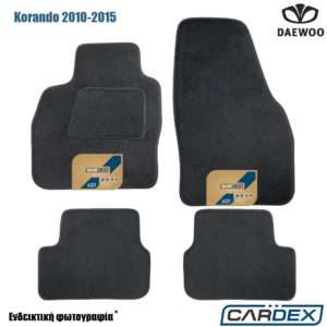 Daewoo Korando 2010-2015 Μαρκέ Πατάκια Αυτοκινήτου μοκέτα μαύρη Velourtec™ 4τμχ της Cardex