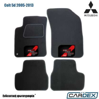 Mitsubishi Colt 5θυρο 2005-2013 Μαρκέ Πατάκια Αυτοκινήτου μοκέτα Eco-Line 4τμχ της Cardex