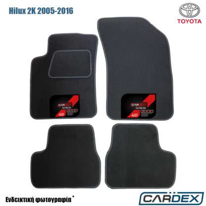 Toyota Hilux Διπλοκάμπινο 2005-2016 Μαρκέ Πατάκια Αυτοκινήτου μοκέτα Eco-Line 4τμχ της Cardex