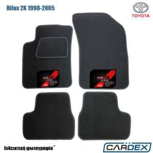 Toyota Hilux Διπλοκάμπινο 1998-2005 Μαρκέ Πατάκια Αυτοκινήτου μοκέτα Eco-Line 4τμχ της Cardex