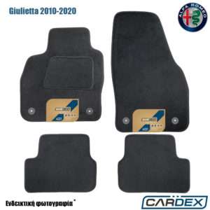 Alfa Romeo Giulietta 2010-2020 Μαρκέ Πατάκια Αυτοκινήτου μοκέτα μαύρη Velourtec™ 4τμχ της Cardex