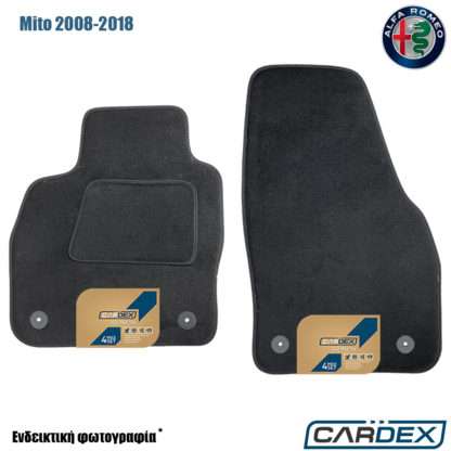 Alfa Romeo Mito 2008-2018 Μαρκέ Πατάκια Αυτοκινήτου μοκέτα Velourtec™ 2τμχ της Cardex