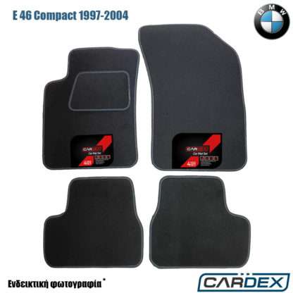 BMW E46 Compact 1997-2004 Μαρκέ Πατάκια Αυτοκινήτου μοκέτα Eco-Line 4τμχ της Cardex