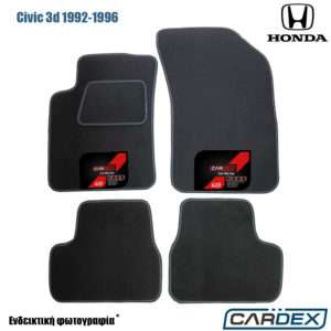 Honda Civic 3θυρο 1992-1996 Μαρκέ Πατάκια Αυτοκινήτου μοκέτα Eco-Line 4τμχ της Cardex