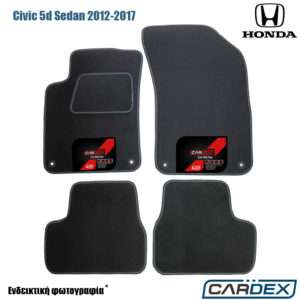 Honda Civic 5θυρο Sedan 2012-2017 Μαρκέ Πατάκια Αυτοκινήτου μοκέτα Eco-Line 4τμχ της Cardex