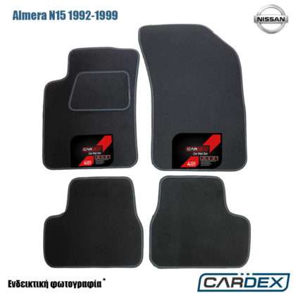 Nissan Almera N15 1992-1999 Μαρκέ Πατάκια Αυτοκινήτου μοκέτα Eco-Line 4τμχ της Cardex