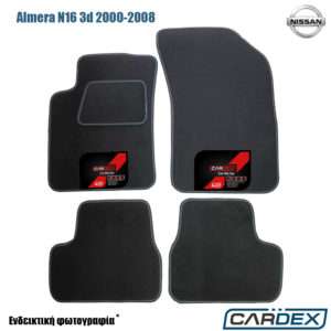 Nissan Almera N16 3θυρο 2000-2008 Μαρκέ Πατάκια Αυτοκινήτου μοκέτα Eco-Line 4τμχ της Cardex