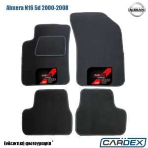 Nissan Almera N16 5θυρο 2000-2008 Μαρκέ Πατάκια Αυτοκινήτου μοκέτα Eco-Line 4τμχ της Cardex