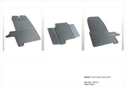 Λαστιχένια πατάκια Frogum για Ford Transit / Ford Custom (2012+) / Tourneo (2014+) - 3τμχ.
