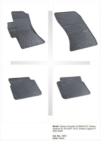 Λαστιχένια πατάκια Frogum για Subaru Impreza (2007+)/ Forester (2008-2013) / Legacy (2004-2009) - 4τμχ.
