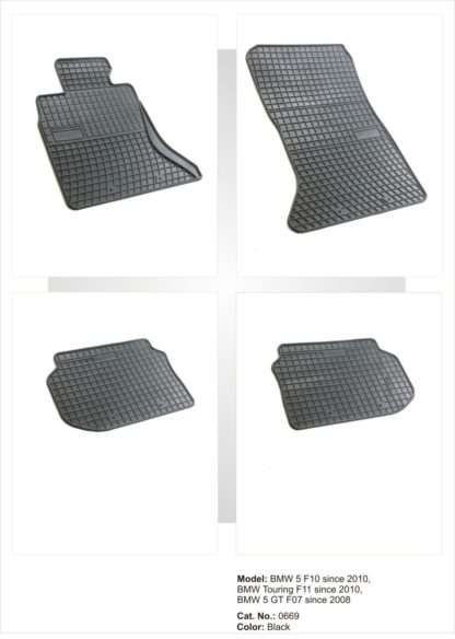 Λαστιχένια πατάκια Frogum για BMW σειρά 5 F10 / F11 / F07 GT (2009-2017) - 4τμχ.