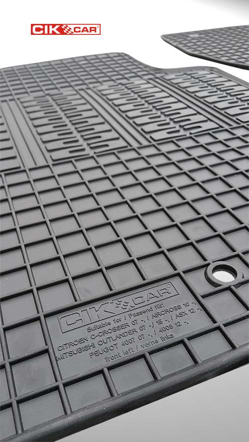 ΜΑΡΚΕ ΠΑΤΑΚΙΑ ΣΕ ΣΚΑΦΗ ΛΑΣΤΙΧΟ ΓΙΑ CITROEN C4 AIRCROSS 2010-2017 / PEUGEOT 4008 2012-2016 / MITSUBISHI ASX 2010-2012 ΣΕ ΜΑΥΡΟ ΧΡΩΜΑ ΜΕ ΚΟΥΜΠΩΜΑΤΑ CIK - 4 ΤΕΜ.
