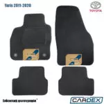 Toyota Yaris 2011-2020 Μαρκέ Πατάκια Αυτοκινήτου μοκέτα μαύρη Velourtec™ 4τμχ της Cardex