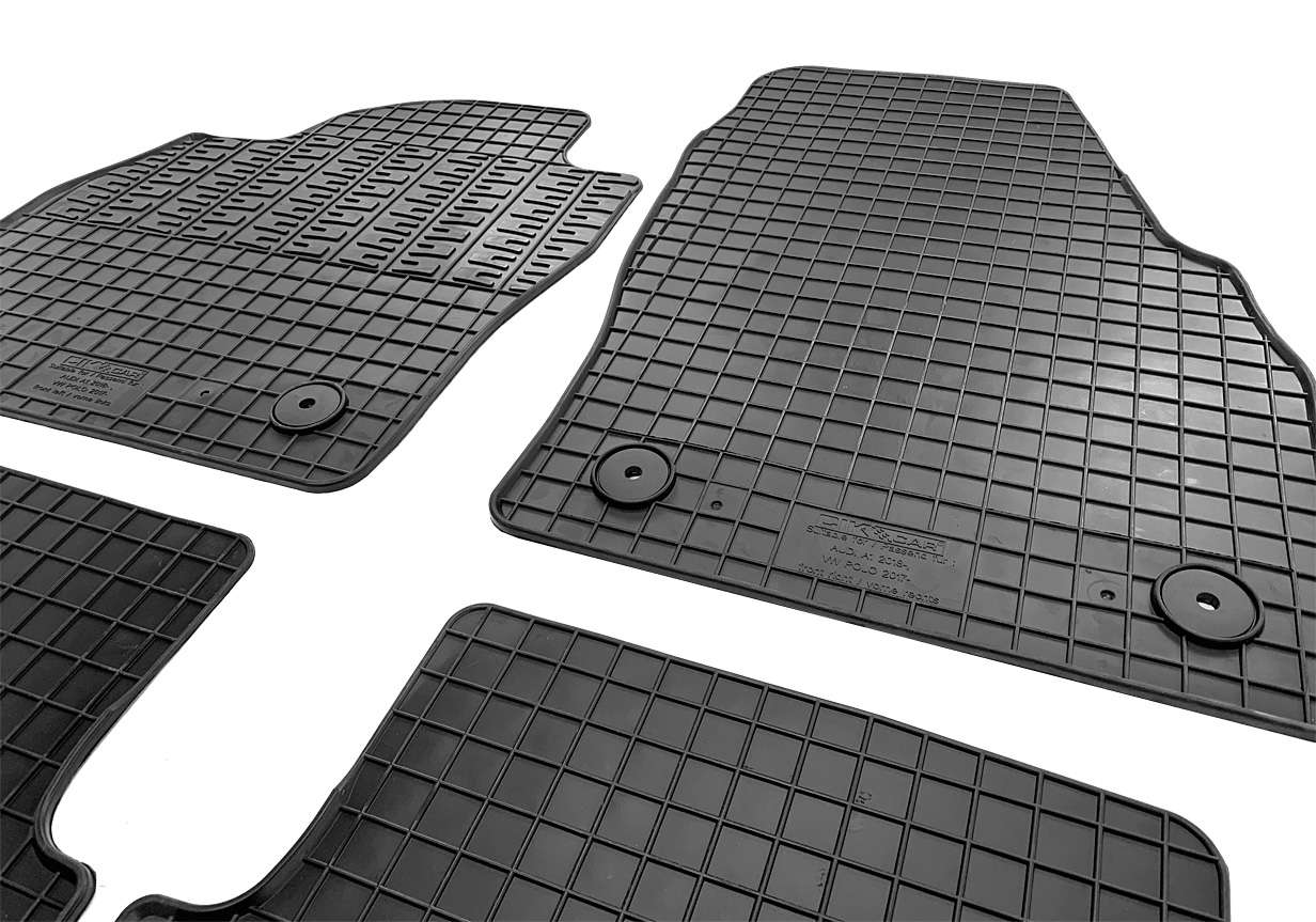 ΜΑΡΚΕ ΠΑΤΑΚΙΑ ΣΕ ΣΚΑΦΗ ΛΑΣΤΙΧΟ ΓΙΑ VW POLO MK6 2017+ / AUDI A1 2018+ ΣΕ ΜΑΥΡΟ ΧΡΩΜΑ ΜΕ ΚΟΥΜΠΩΜΑΤΑ CIK - 4 ΤΕΜ.