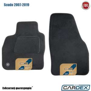 Fiat Scudo 2007-2019 Μαρκέ Πατάκια Αυτοκινήτου μοκέτα μαύρη Velourtec™ 2τμχ της Cardex