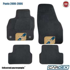 Fiat Punto 2000-2006 Μαρκέ Πατάκια Αυτοκινήτου μοκέτα μαύρη Velourtec™ 4τμχ της Cardex
