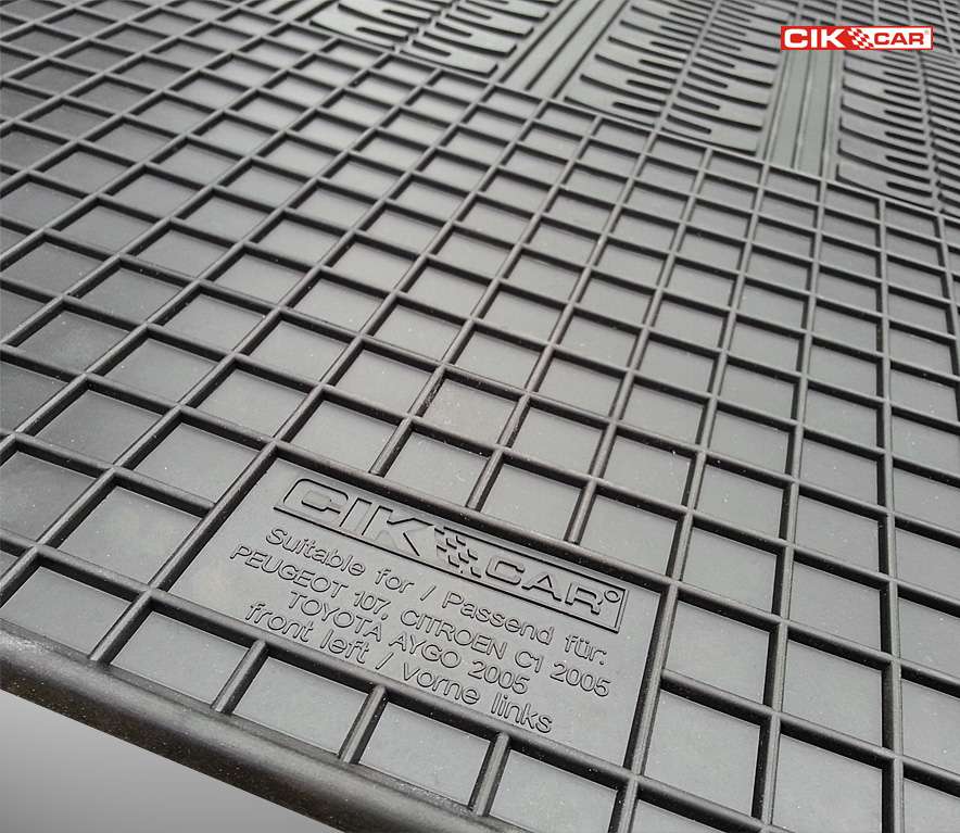 ΜΑΡΚΕ ΠΑΤΑΚΙΑ ΣΕ ΣΚΑΦΗ ΛΑΣΤΙΧΟ ΓΙΑ CITROEN C1 / PEUGEOT 107 / TOYOTA AYGO 2005-2014 ΣΕ ΜΑΥΡΟ ΧΡΩΜΑ ΧΩΡΙΣ ΚΟΥΜΠΩΜΑΤΑ CIK - 4 ΤΕΜ.