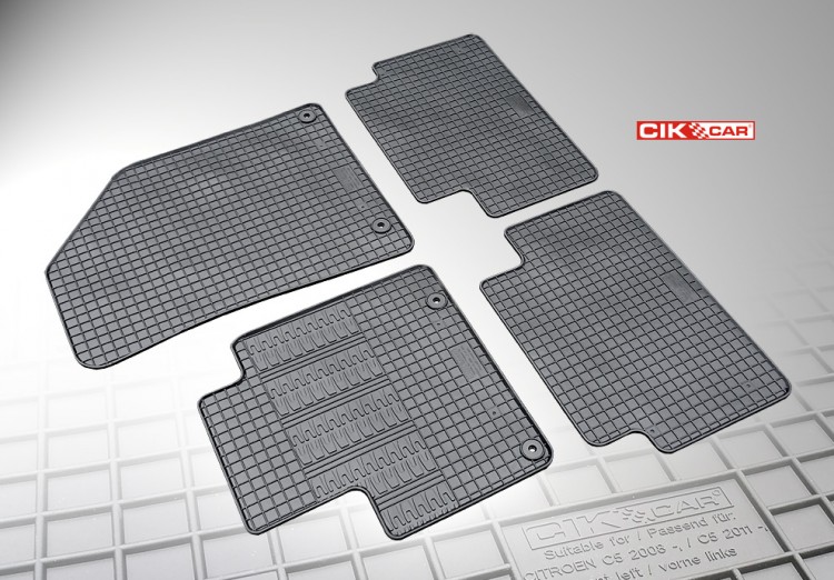 ΜΑΡΚΕ ΠΑΤΑΚΙΑ ΣΕ ΣΚΑΦΗ ΛΑΣΤΙΧΟ ΓΙΑ CITROEN C5 2008-2011 / C5 FACELIFT 2011-2017 ΣΕ ΜΑΥΡΟ ΧΡΩΜΑ ΜΕ ΚΟΥΜΠΩΜΑΤΑ CIK - 4 ΤΕΜ.
