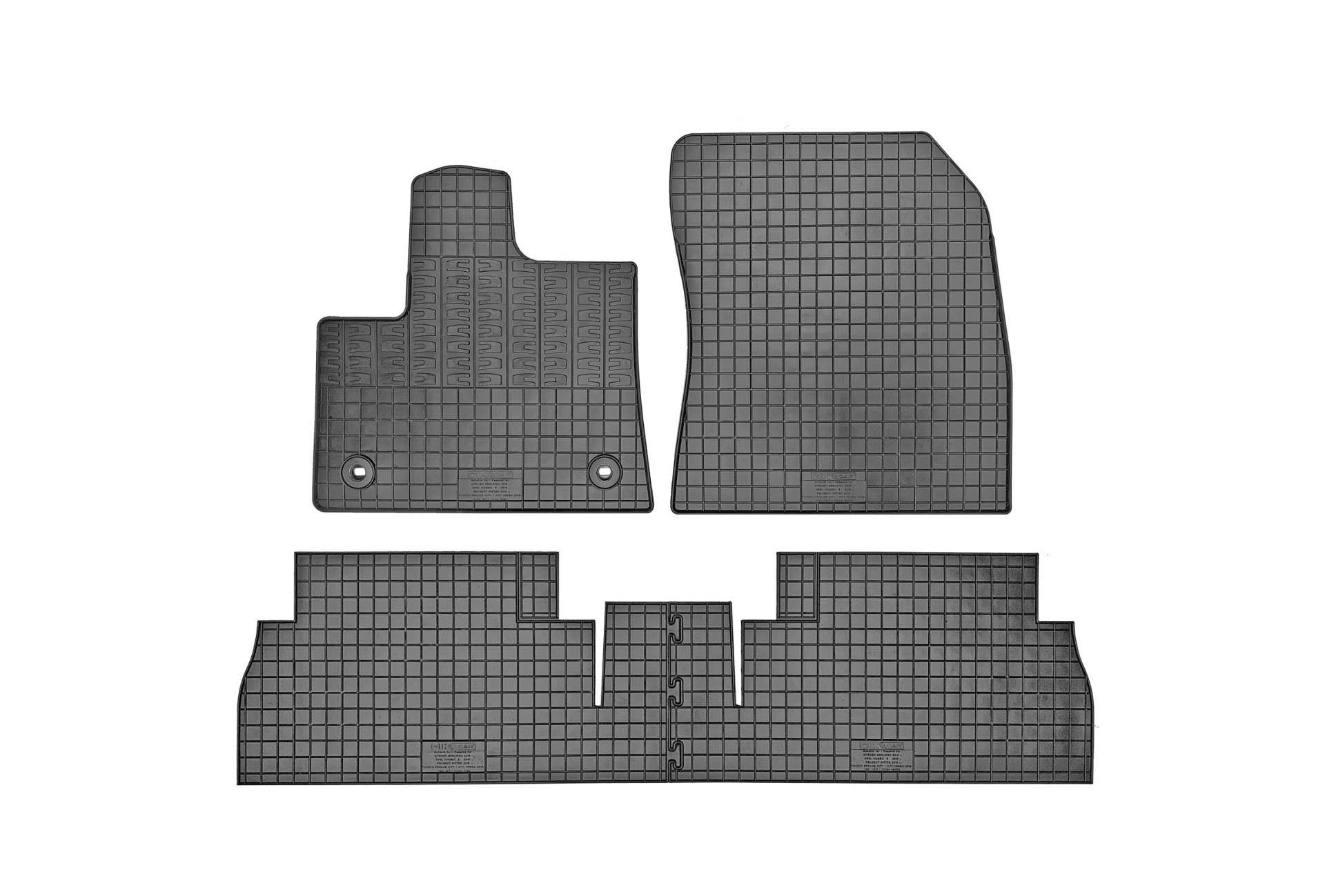 ΜΑΡΚΕ ΠΑΤΑΚΙΑ ΣΕ ΣΚΑΦΗ ΛΑΣΤΙΧΟ ΓΙΑ CITROEN BERLINGO 5ΘΕΣΙΟ 2018+ / OPEL COMBO E 5ΘΕΣΙΟ 2018+ / PEUGEOT RIFTER 5ΘΕΣΙΟ 2018+ ΣΕ ΜΑΥΡΟ ΧΡΩΜΑ ΜΕ ΣΤΡΟΓΓΥΛΑ ΚΟΥΜΠΩΜΑΤΑ CIK - 4 ΤΕΜ.