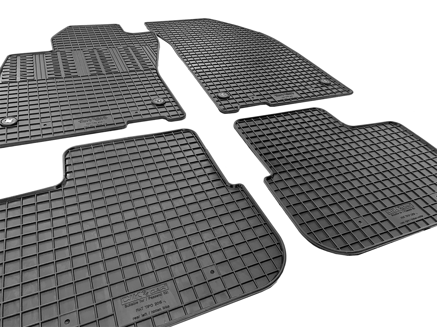 ΜΑΡΚΕ ΠΑΤΑΚΙΑ ΣΕ ΣΚΑΦΗ ΛΑΣΤΙΧΟ ΓΙΑ FIAT TIPO SEDAN 2015+ ΣΕ ΜΑΥΡΟ ΧΡΩΜΑ ΜΕ ΚΟΥΜΠΩΜΑΤΑ CIK - 4 ΤΕΜ.