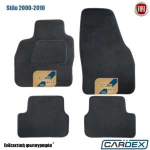 Fiat Stilo 2000-2010 Μαρκέ Πατάκια Αυτοκινήτου μοκέτα μαύρη Velourtec™ 4τμχ της Cardex