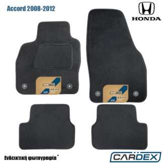 Honda Accord 2008-2012 Μαρκέ Πατάκια Αυτοκινήτου μοκέτα μαύρη Velourtec™ 4τμχ της Cardex