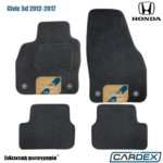 Honda Civic 5θυρο 2012-2017 Μαρκέ Πατάκια Αυτοκινήτου μοκέτα μαύρη Velourtec™ 4τμχ της Cardex