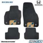 Honda CR-V 2016-2022 Μαρκέ Πατάκια Αυτοκινήτου μοκέτα μαύρη Velourtec™ 4τμχ της Cardex