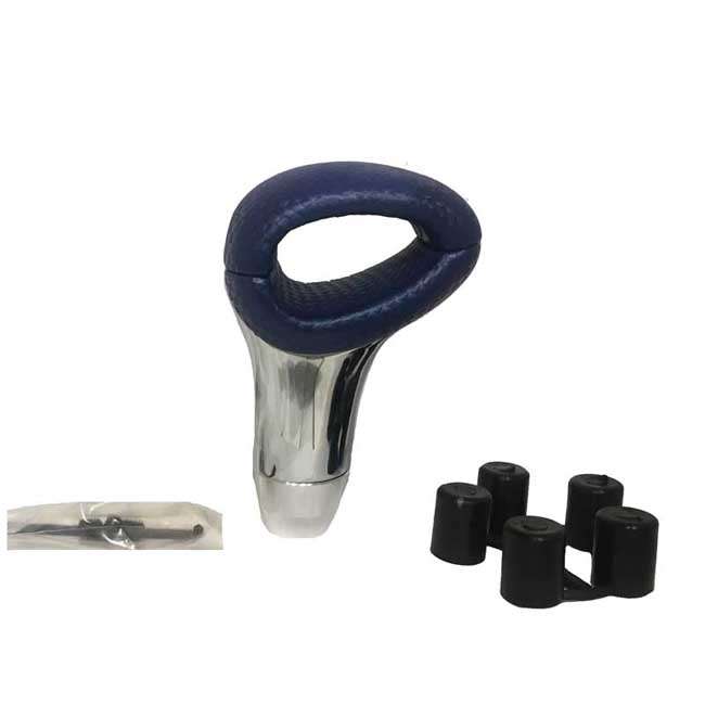 Πόμολο Λεβιέ Ταχυτήτων Οβάλ Μπλε-Νίκελ Με Τρύπα