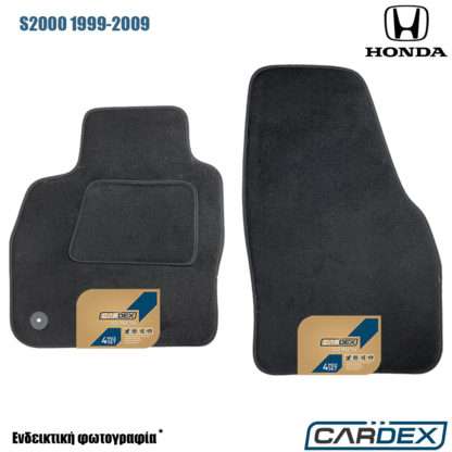 Honda S2000 1999-2009 Μαρκέ Πατάκια Αυτοκινήτου μοκέτα μαύρη Velourtec™ 2τμχ της Cardex